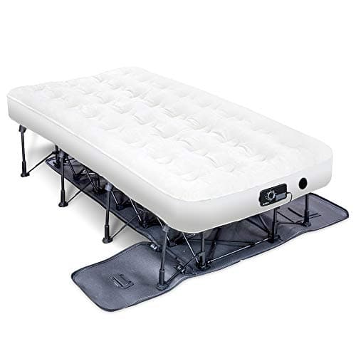 Ivation EZ®-Bed (Twin) Inflatable Air Mattress with Frame & Built-in Pump - 3 Min Self Inflate/Deflate - Raised Blow up Bed with Legs, Auto Shut Off, Premium Coil Design, Wheeled Portable Case