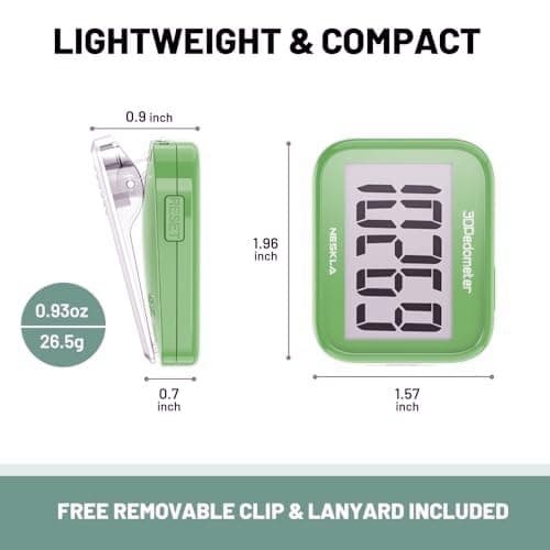 NESKLA 3D Pedometer for Walking, Simple Step Counter for Walking with Large Digital Display, Step Tracker with Removable Clip Lanyard, Accurately Track Steps for Men Women Kids Adults Seniors 2