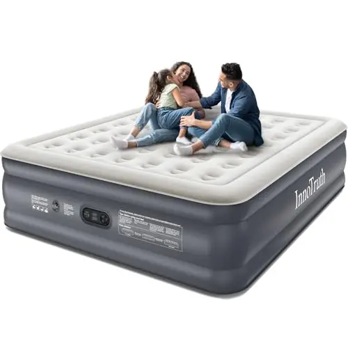 InnoTruth King Size Air Mattress with Built in Pump, Famiy Choice Award Winner, Inflatable Blow up Mattress, 18" Raised 2-4 Persons Family Air Bed for Guests & Home, Ideal for Temporary Use, 700 lbs