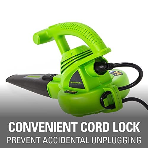 Greenworks 7 Amp 160 MPH/150 CFM Single Speed Electric Blower, 24012, green 5