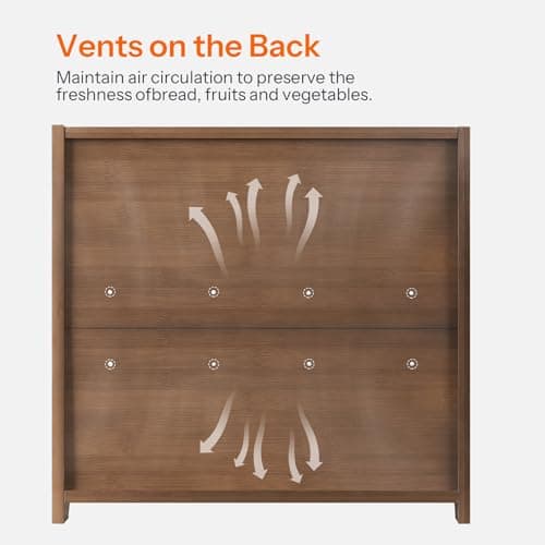 HOOBRO Bread Box, Bamboo Bread Box for Kitchen Countertop, 2 Tier Roll-Top Bread Bin, Food Storage Box, Large Capacity Keeper, Wooden Storage Cabinet, for Kitchen, Dining Room, Brown BR13MB01 9