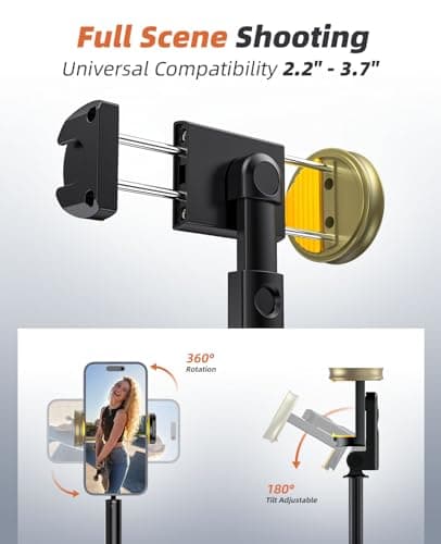 Vimose Phone Tripod & Selfie Stick with Remote, Portable, Lightweight for Video Recording Vlog, Extendable Travel Tripod Stand Compatible with iPhone Android, Black, 62" 5