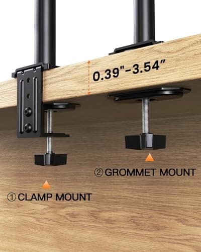 Ergear Monitor Mount for Most 13-32" Computer Screens up to 17.6lbs, Improved LCD LED Monitor Riser, Adjustable Height and Angle, Single Gaming Desk Mount Stand, Black, EGCM12 7