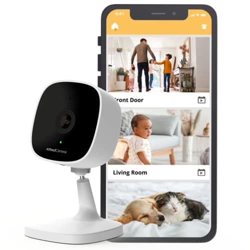 AlfredCam Indoor WiFi Security Camera, FullHD 1080P, 2.4G/WiFi, Continuous Recording, Motion Detection, Night Vision, Baby Monitor/Pet/Nanny Cam, App Powered (90M+ downloads)