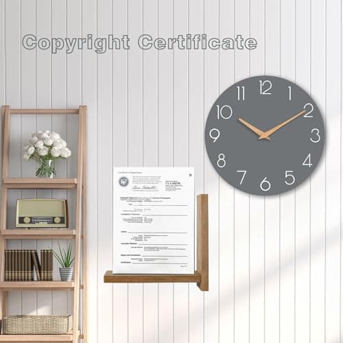 cicininc Wall Clock, Gray Silent Non-Ticking, Decorative Battery Operated Wall Clocks for Bedroom, Kitchen, Home, Office, School, Hotel (8 Inch) 6