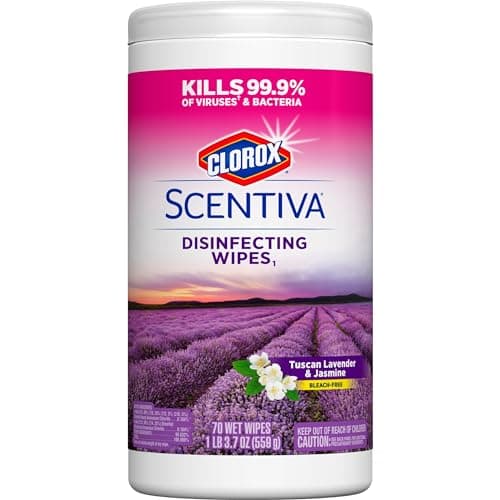Clorox Scentiva Wipes, Bleach Free Cleaning Wipes - Tuscan Lavender & Jasmine, 70 Count (Pack of 6) (31629) 10