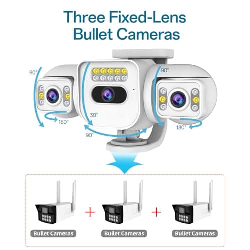 Kinnkall 4MP Triple-Lens Outdoor Security Camera, 2.4GHz WiFi Camera for Home, 180-plus Degrees Coverage, Night Vision, 2-Way Talk, SD/Cloud Storage, Works with Mobile Apps & PCs 7