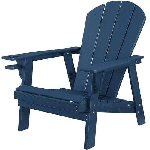 enprisoe Adirondack Chairs, HDPE All Weather Adirondack Chair, Fire Pit Chairs (Navy Blue)