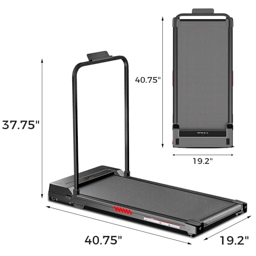 FutureGlide Walking Pad Treadmill, 3.0 HP Under Desk Treadmill, 3 in 1 Foldable Treadmills for Home, Walking Pad with Handle Bar for Walking and Jogging, with Remote Control & LED Display 8