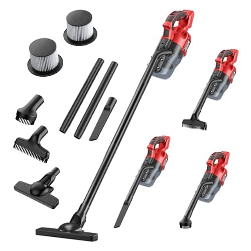 Gruecoinno Cordless Vacuum Cleaner for Milwaukee M18 18V Battery, 500W Handheld Vacuum Cleaner with Washable Filter, Portable Stick Vacuum for Floor Carpet Car Hardwood Pet Hair(Battery Not Included)