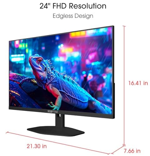Sceptre IPS 24-inch Essential Thin 100Hz Gaming Monitor USB Type-C DisplayPort HDMI 100% sRGB Build-in Speakers, Machine Black 2024 (E248W-FP100T) 2