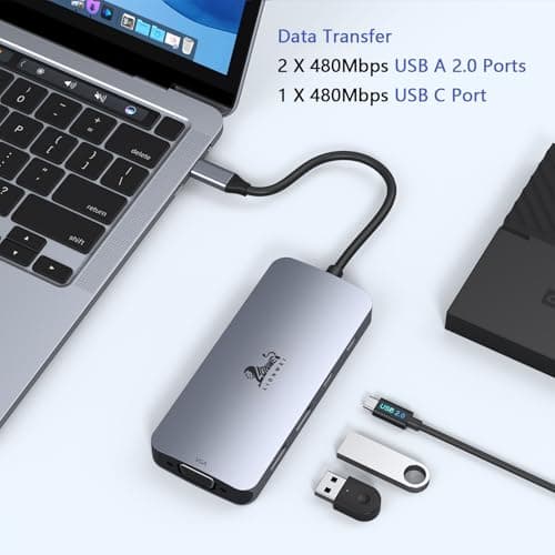 LIONWEI USB C Docking Station Dual Monitor, Laptop Docking Station 3 Monitors Quadruple Display with Dual 4K HDMI, DP, VGA, 100W PD, 3 USB C/A 2.0, Laptop Dock for Dell, Lenovo, HP, Surface 6