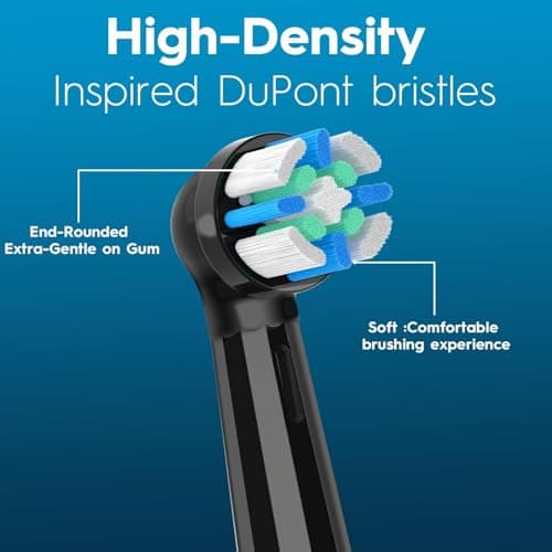 MOFELE 12Pack Toothbrush Replacement Heads Compatible with Oral b iO Series Electric ToothBrush,brush Heads for iO3/4/5/6/7/8/9/10,WhiteBlack 5