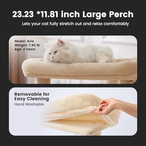 Gardner Pet 41" Tall Cat Tree for Medium Large Cats, Heavy Duty Cat Trees Tower with 2.8in Posts & Washable Top Perches 7
