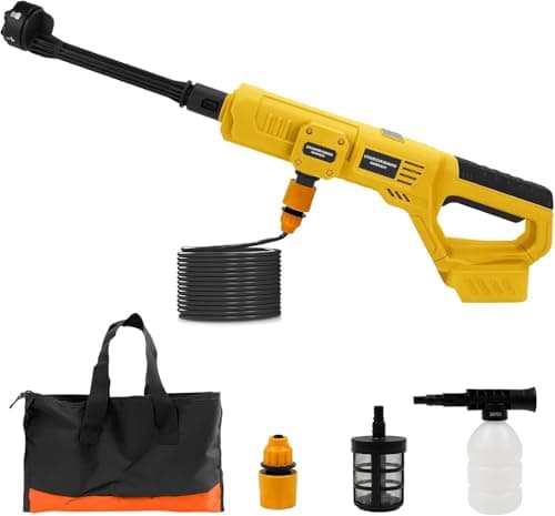 FormiPow Cordless Pressure Washer for DeWalt 20V Battery, 21000RPM Portable Handheld Power Washer with 6-in-1 Nozzle & Foam Cannon, Ideal for Car, Fence, Floor, Wall Cleaning (Battery Not Included)