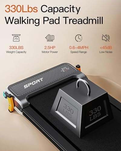 FUNRAY Walking Pad with Incline - Under Desk Treadmill with 2 Control Options, Ultra Slim Design and Double Shock Absorption, LED Display, Powerful and Quiet Treadmill for Walking/Jogging-White 9