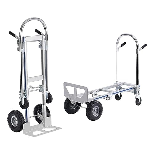 VEVOR Aluminum Truck, 2 in 1, 800 lbs Load Capacity, Heavy Duty Industrial Convertible Folding Hand Truck and Dolly, Utility Cart Converts from Hand Truck to Platform Cart with Rubber Wheels 9