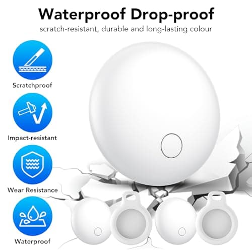 Air Tracker Tags4-Pack, Item Finders Work for Apple Find My APP(iOS Only) Tracker Tags for Keys, Luggage, Backpack etc,Replaceable Battery Last 1 Year, IP67 Waterproof Smart Tag with Holder Keychain 7
