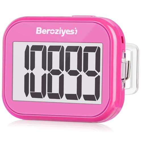 3D Pedometer for Walking, Simple Step Counter for Walking with Removable Clip and Lanyard, Accurate Pedometers for Steps, Step Tracker with Large Display for Men Women and Kids (Pink)