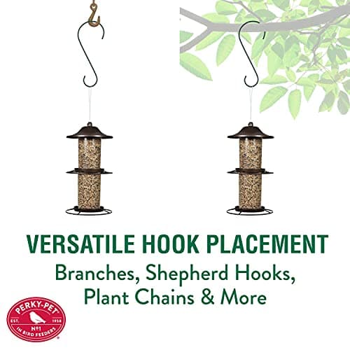 Perky-Pet Large 2-Tier Panorama Wild Bird Outdoor Feeder with Hanging Hook - 325SCOMBO-1SR - 4.5 lb Seed Capacity - Durable Construction - Versatile Hanging with Included Hook 9