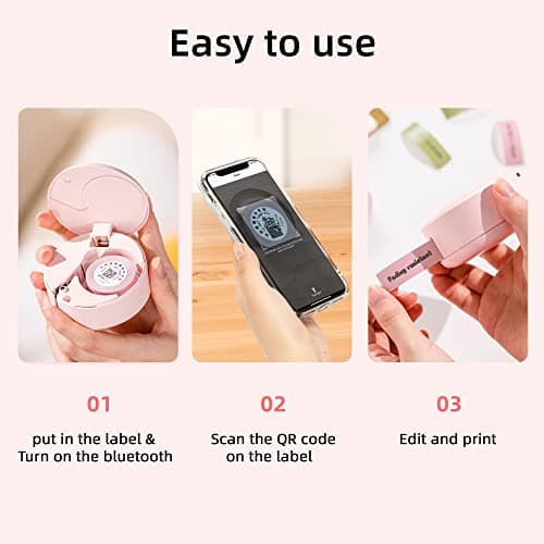 HPRT H11 Label Maker Machine with Tapes, Mini Cute Label Makers, Bluetooth Connection with iPhone Android, Waterproof Labeler for Home, Office, Classroom Organization (5 Tapes Included) 5