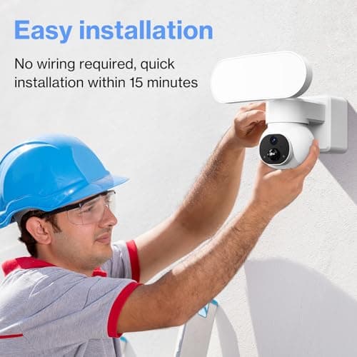 FancyDove Wireless Floodlight Camera, Outdoor Camera with Solar Panel for Home Security, Solar Camera Outdoor Wireless Flood Light Motion Sensor, 2K 360° PTZ View, 2000LM, Alexa, Waterproof, 64GB SD 9