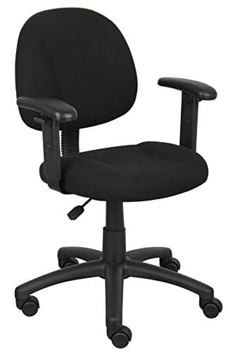 Boss Office Products B316-BK Perfect Posture Delux Fabric Task Chair with Adjustable Arms in Black, Low-Back