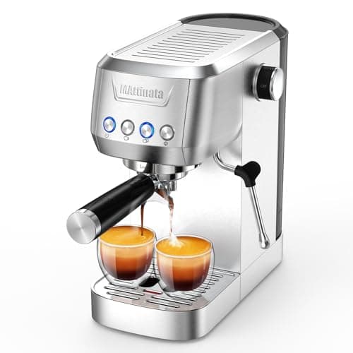 MAttinata Espresso Coffee Machine, Compact Espresso Maker 20 Bar, Stainless Steel Cappuccino Machines With Steam Milk Frother For Home Barista, Office Mattino