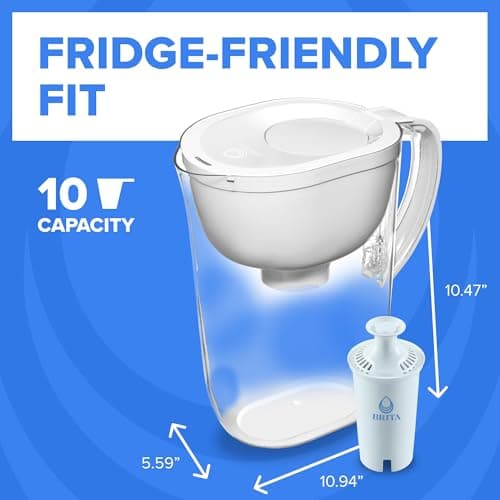 Brita Water Pitcher, Everyday Elite Filter, Removes 99% of Lead, Includes 1 Filter, 10-Cup Capacity, White 7