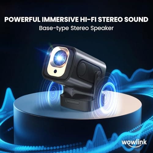 Projector [Auto Focus & 1080P Native & Built-in Apps] Projector 4K Support Auto Correction WiFi 6 Bluetooth 5.4 Mini Portable Projector Compatible with HDMI/TV Stick/Memory Stick/Laptop, Dark 8