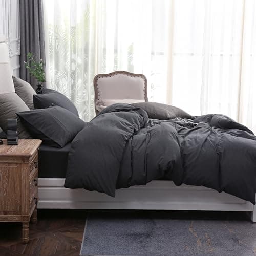 PURE ERA Jersey Knit Pillowcases 100% T-Shirt Cotton Super Soft Comfy Breathable, Set of 2, Standard 20" x 26", Heathered Charcoal Grey 6