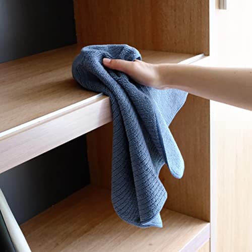 POLYTE Premium Microfiber All-Purpose Ribbed Terry Kitchen Towel, 12 Pack (Blue, Gray, Teal, 16x28 in) 6