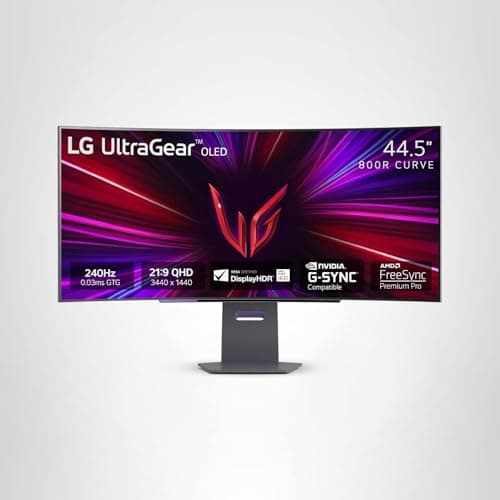 LG 45GS95QE Ultragear OLED Curved Gaming Monitor 45-Inch WQHD 800R 240Hz 0.03ms DisplayHDR True Black 400 AMD FreeSync Premium Pro NVIDIA G-Sync HDMI 2.1 DisplayPort Tilt/Height/Swivel Stand - Black 13