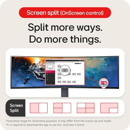 LG 45GR65DC-B Ultragear Curved Gaming Monitor 45-Inch 32:9 QHD 200Hz 1ms UltraWide Display AMD FreeSync Premium Pro VESA DisplayHDR 600 HDMI 2.1 x2 DP UBS x3 Tilt/Height/Swivel Stand - Black 12