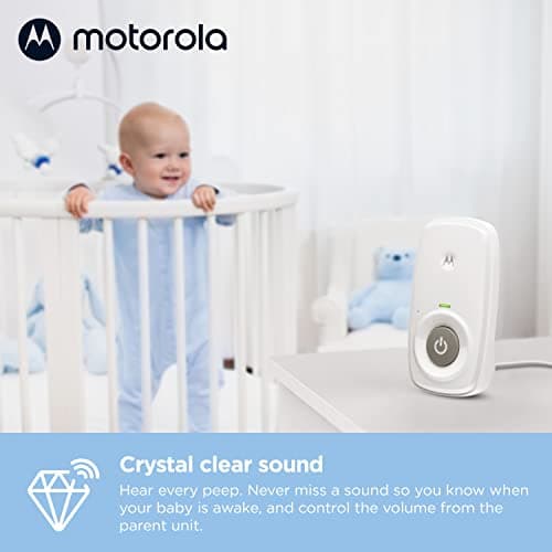 Motorola Nursery Baby Monitor Audio Only with LCD Screen, Long Range AM24, 2-Way Talk, Temperature Sensor, Portable Parent Unit 7
