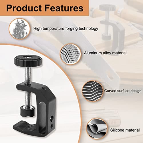 LEADRISE Universal C-Clamp With 1/4 And 3/8 Thread Hole For Desktop Mount Holder LCD Monitor Flash Desks Carts Benches Worktables (2) 5