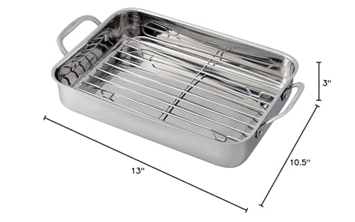 Cuisinart 7117-14RR 14-Inch Chef's-Classic Cookware-Collection, Lasagna Pan w/Stainless Roasting Rack, Stainless Steel 5