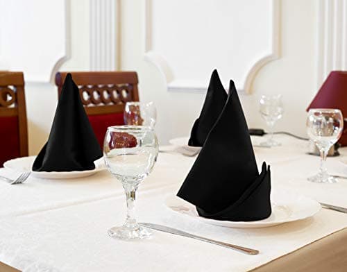 Utopia Kitchen Black Cloth Napkins [12 Pack, 18x18 Inch] Absorbent Cotton Blend Washable and Reusable for Dinner, Restaurant, Lunch, Wedding and Hotel 5