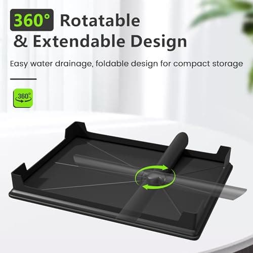 HomeCurated 2-Tier Foldable Dish Drying Rack with Drainboard, Stainless Steel Large Capacity Kitchen Counter Organizer with Cup Holder, Utensil & Cutting Board Storage, No Assembly Required, Black 7