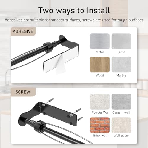 SetSail Paper Towel Holder, Single Hand Operable Paper Towel Holder Under Cabinet with Adjustable Damper, Easy Tear, Wall Mount, Self-Adhesive or Drilled for Kitchen Bathroom, Black 5