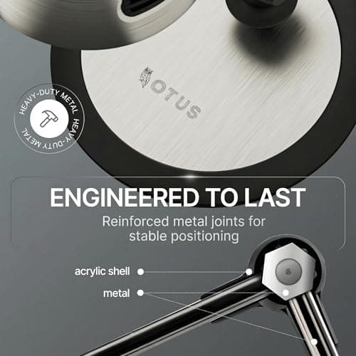 OTUS LED Desk Lamp for Home Office, Gesture On Off and Touch Control, Tall Architect Swing Arm Desk Light, 1500 Lux Eye Care Dimmable, 12 Levels, 3 Color Temps, Weighted Metal Base 6