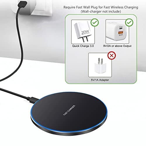 Fast Wireless Charger,20W Max Wireless Charging Pad Compatible with iPhone 17/17 Pro/16/15/14/13/12/SE/XS Max/XR,AirPods;FDGAO Wireless Charge Mat for Samsung Galaxy S25/S24/Note,Pixel/LG 5