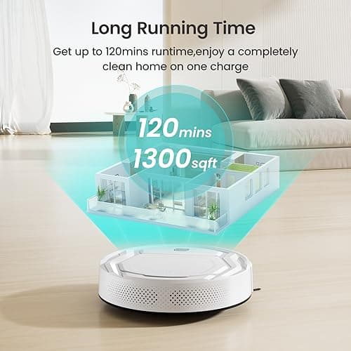 Lefant Robot Vacuum Cleaner, Strong Suction, 120 Mins Runtime, Slim, Low Noise, Automatic Self-Charging, Wi-Fi/App/Alexa Control, Ideal for Pet Hair Hard Floor and Daily Cleaning, M210 6