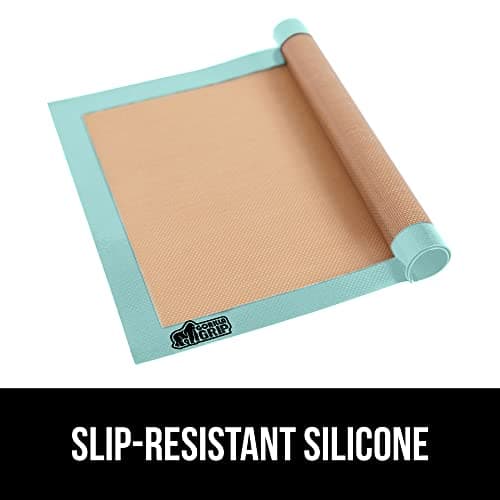 GORILLA GRIP Food Grade Reusable Nonstick Silicone Baking Mat, Oven Safe Cookie Sheet Liners, Up to 500 Degrees, No Mess Easy Clean Pastry Mats, Kitchen Essentials, 11.75x8.25 Quarter Sheet, 2PK, Mint 5