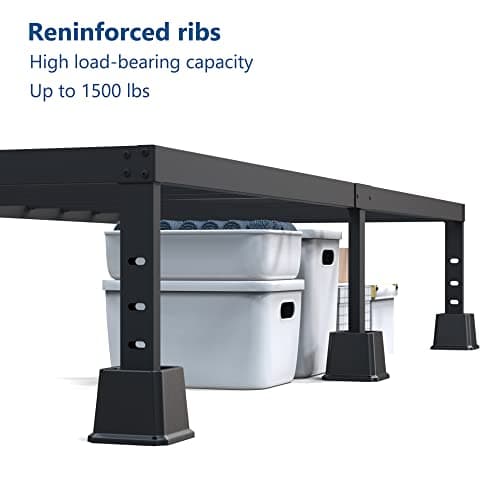 Ahasolid Bed Risers 3 Inch Heavy Duty, Furniture Risers for Bed Frame, Couch, Desk, Chair, Lifts Up to 1,500 lb, Set of 8, Black 2