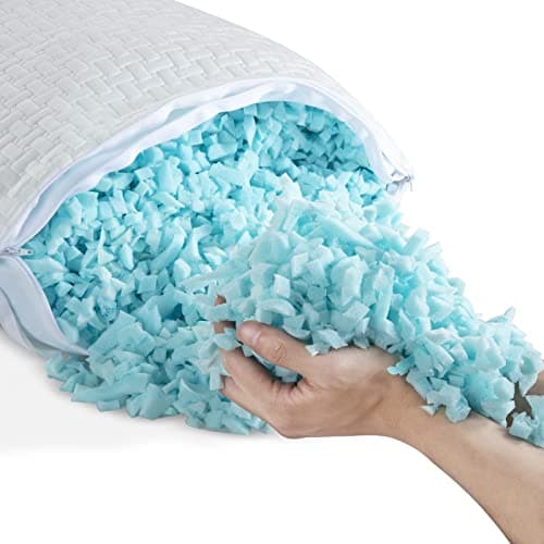 HOMBYS 2 Pcs Extra Firm Bed Pillows for Sleeping, Shredded Memory Foam Pillows Standard Size, for Side, Back, Stomach Sleepers,40% Viscose Made from Bamboo Cooling Cover 5