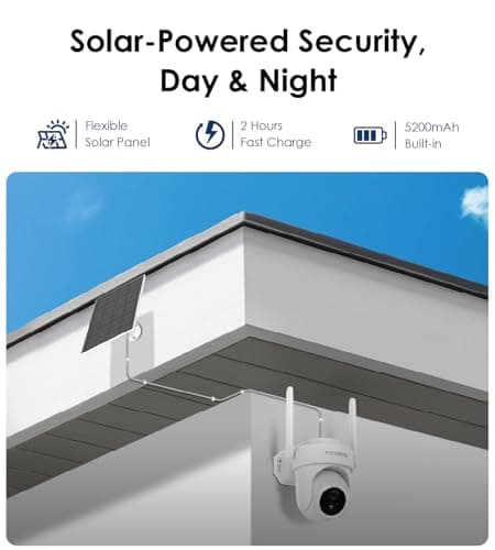 4K Security Cameras Wireless Outdoor, No Subscription, [2026 NEW] Solar-Powered Home Security Camera System with 360° Human Tracking, Color Night Vision, 64GB Local Storage, 5G & 2.4G WiFi, Easy Setup 6
