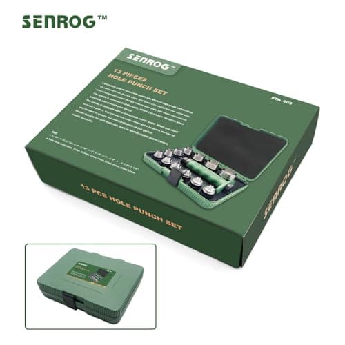 SENROG 12 in 1 Gasket Punch Set with Sharp Leather Hole Punches, Hollow Punch Set for Leather, 3/16'' to 1-1/4'' Hole Punch Kit with Handle 7