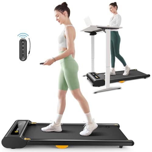 UREVO Under Desk Treadmill, Walking Pad for Home/Office, Portable Walking Treadmill 2.25HP, Walking Jogging Machine with 265 lbs Weight Capacity Remote Control LED Display Black