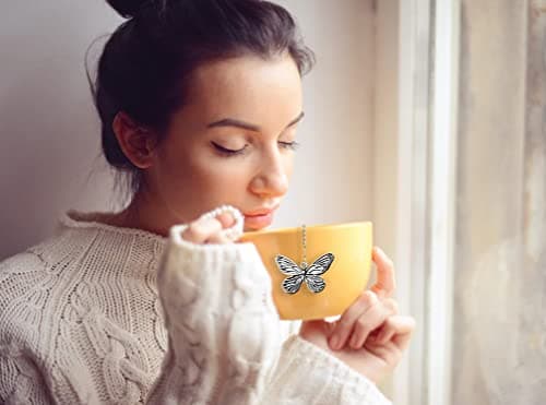 NSTaygate 2pcs Tea Infuser,Loose Leaf Tea Steeper Tea Strainer with Charm Handmade Dragonfly Butterfly Pendant Tea Ball Tea Filter Tea Infusers for Loose Tea 9
